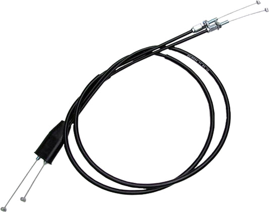 Motion Pro black vinyl throttle push pull cable set with metal ends, designed for motorcycle or ATV throttle control.