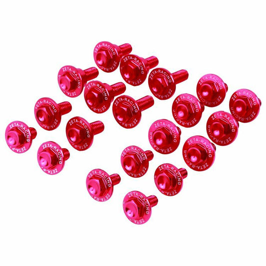 ZETA, ZETA Aluminum Bolt Kit for MX and Dual Sport Bikes - Red (Part Number ZE88-5062)