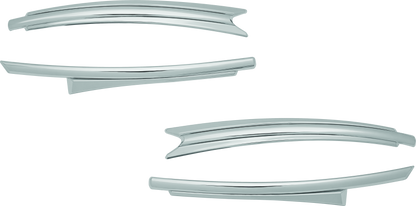 Kuryakyn chrome saddlebag top trim for Indian Chieftain, Roadmaster, Springfield motorcycles, part #5670, shiny metal finish.