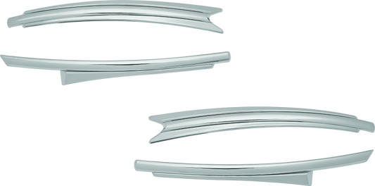 Kuryakyn chrome saddlebag top trim for Indian Chieftain, Roadmaster, Springfield motorcycles, part #5670, shiny metal finish.
