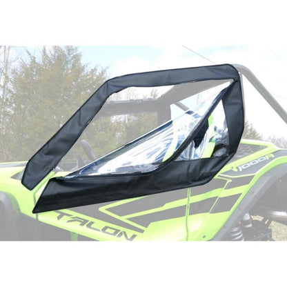 Seizmik Honda Talon soft doors with zippers, weatherproof enclosures for 2019-2024 UTVs, shown on a Honda Talon vehicle.