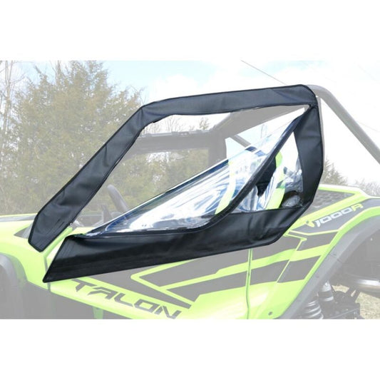 Seizmik Honda Talon soft doors with zippers, weatherproof enclosures for 2019-2024 UTVs, shown on a Honda Talon vehicle.
