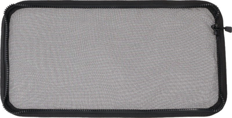 QuadBoss mesh window rear windshield for Ranger powersports vehicle, showing the black mesh material and mounting edges.