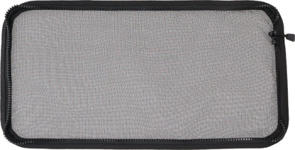 QuadBoss mesh window rear windshield for Ranger powersports vehicle, showing the black mesh material and mounting edges.