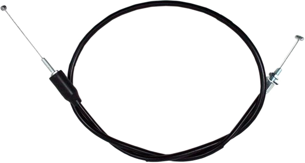 Black vinyl throttle push cable for motorcycles and ATVs by MOTION PRO, showing the cable and rubber connector ends.