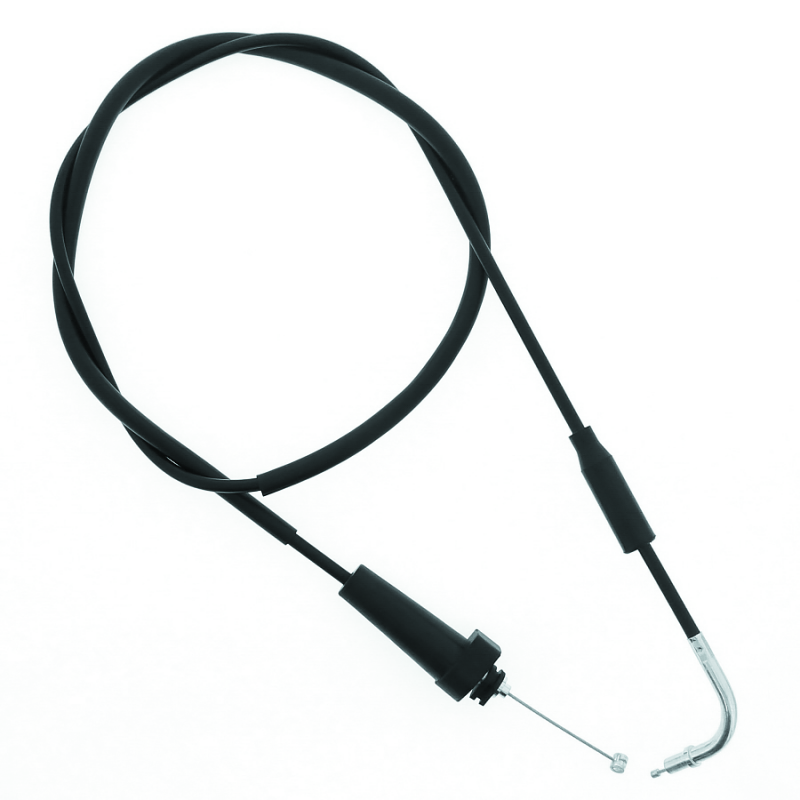 QuadBoss throttle cable for Suzuki LT-F250 QuadRunner, 1990-1999, showing the cable with connectors and protective housing.