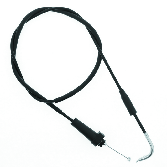 QuadBoss throttle cable for Suzuki LT-F250 QuadRunner, 1990-1999, showing the cable with connectors and protective housing.