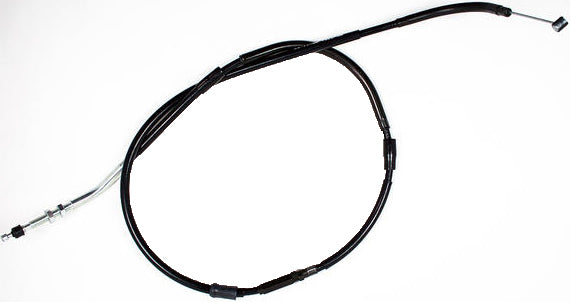 Black vinyl clutch cable with chrome fittings and longitudinally-wound housing from MOTION PRO, part number 05-0324.