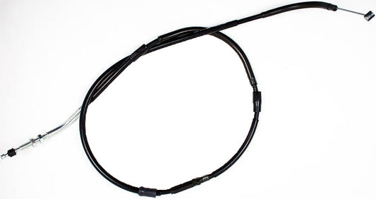 Black vinyl clutch cable with chrome fittings and longitudinally-wound housing from MOTION PRO, part number 05-0324.