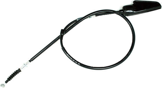 Black vinyl clutch cable by MOTION PRO with longitudinally-wound housing and chrome fittings, designed for motorcycle clutch systems.