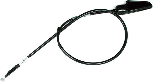 Black vinyl clutch cable by MOTION PRO with longitudinally-wound housing and chrome fittings, designed for motorcycle clutch systems.