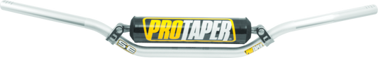 ProTaper SE CR Mid Handlebar in silver, featuring a durable metal construction and ergonomic design for motocross bikes.