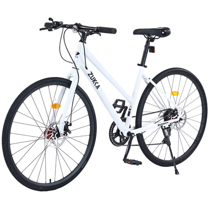 Hycline Zukka Slash 700x32C bicycle tire with black rubber and sidewall tread, mounted on a bicycle wheel.