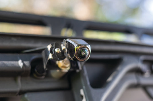 QuadBoss 360 camera system with HD cameras and wireless control for powersports vehicles, showing the camera setup and mounting.