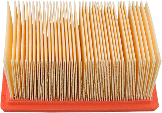 HIFLOFILTRO HFA7602 high-performance engine air filter showing clean, pleated filter material for motorcycle or engine filtration