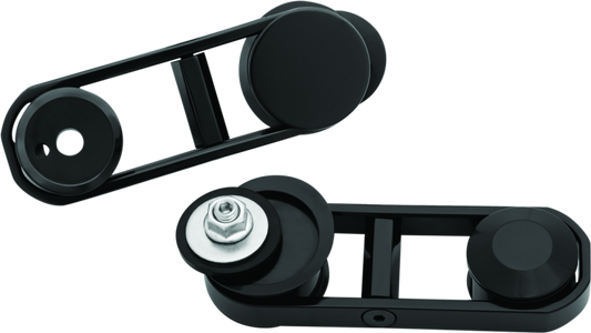 Kuryakyn adjustable mirror relocator for Harley Davidson Street Glide 2006-2013, showing the black metal mounting bracket.