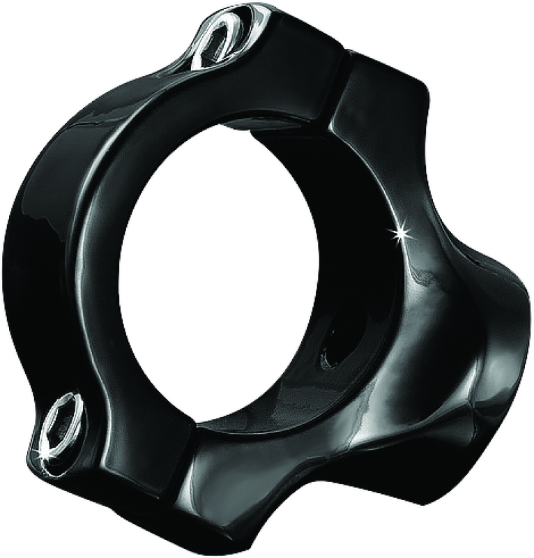 Kuryakyn side mount license plate holder clamp in gloss black for Yamaha XV1600A/1700A motorcycle, 1999-2008 model.