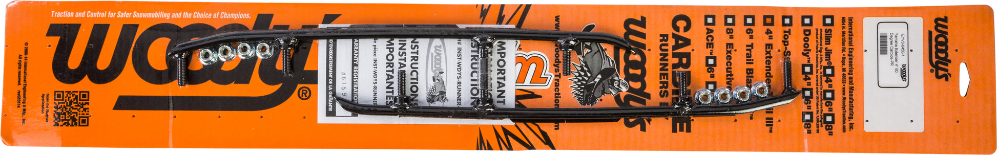 WOODYS, Woodys EYV3-6450 4-Inch Carbide Runner for Yamaha Snowmobiles