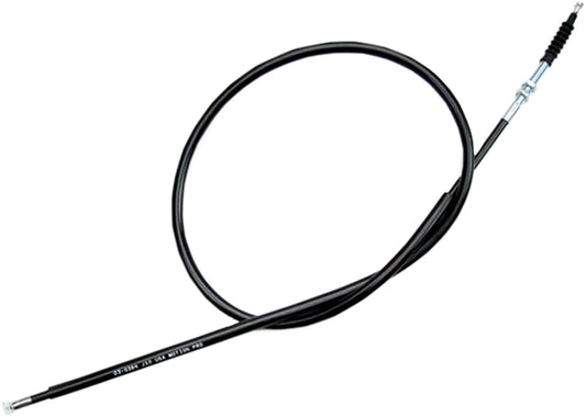 Motion Pro black vinyl clutch cable with long housing and longitudinal winding, designed for motorcycle clutch systems.