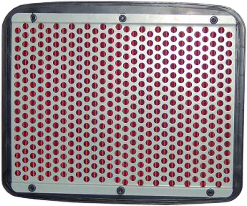 HIFLOFILTRO HFA1604 air filter for high-performance engines, showing the clean, pleated filter element in a close-up view