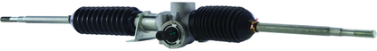 QuadBoss steering rack assembly for Polaris RZR XP 1000 and 4 1000, part #411989, showing the metal rack and linkage components.