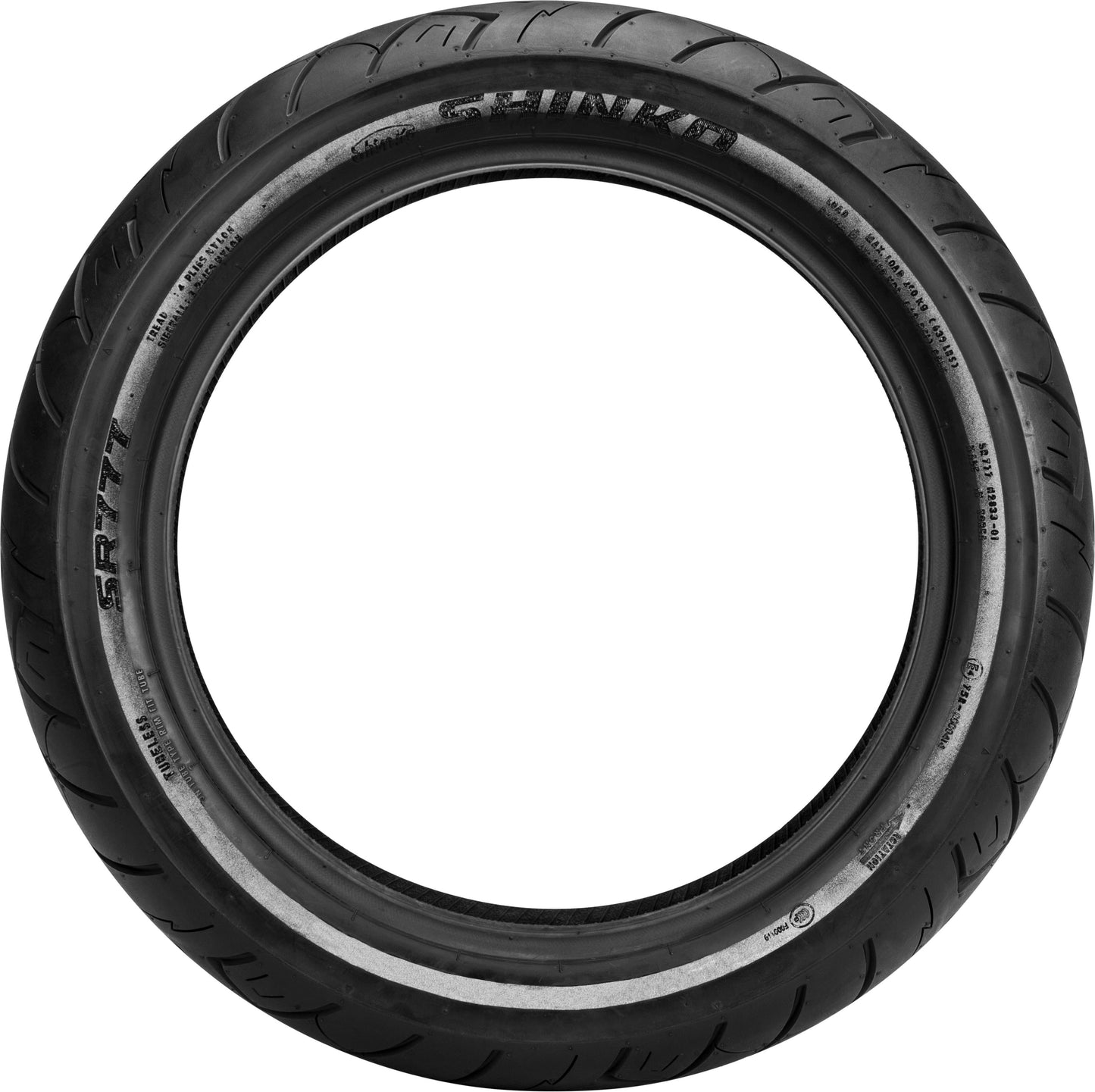 SHINKO Cruiser H.D. rear motorcycle tire 180/65B16 with reflective sidewall for improved visibility and safety.