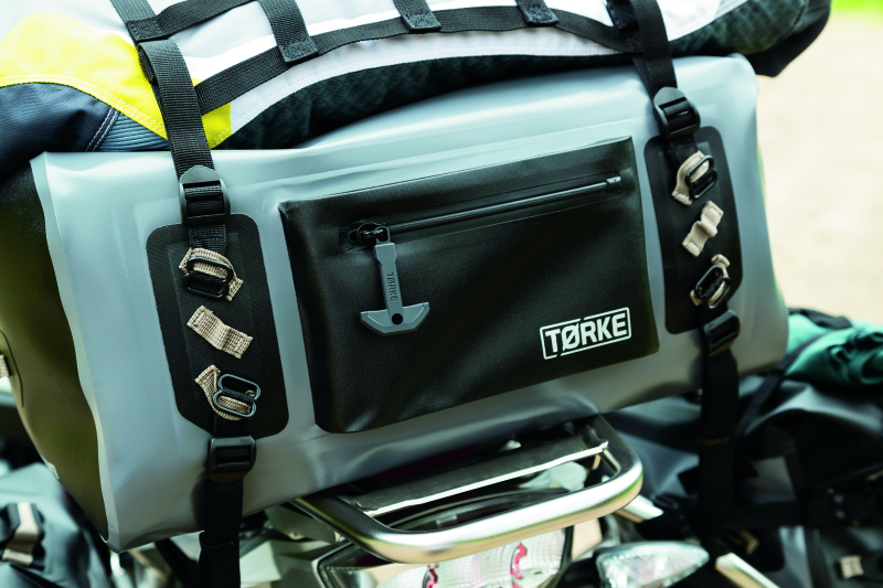 Kuryakyn Torke 35L Dry Duffle Bag, waterproof gear storage for powersports, shown with secure straps and durable material.