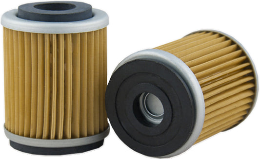 HIFLOFILTRO HF142 motorcycle oil filter displaying its metal exterior and branding for high-performance engine protection.
