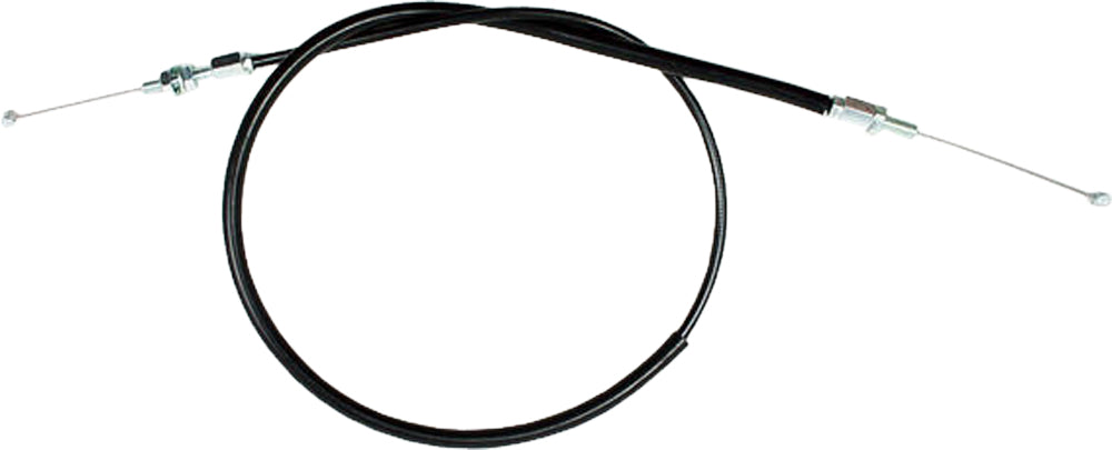 Black vinyl motorcycle throttle pull cable by MOTION PRO, model 02-0510, with metal ends for smooth throttle operation.
