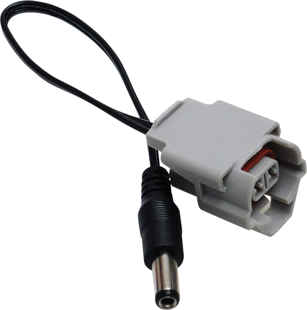 Motion Pro Nd Fuel Injector Cleaner Pigtail 08-0596, black connector with wiring for motorcycle fuel injector maintenance