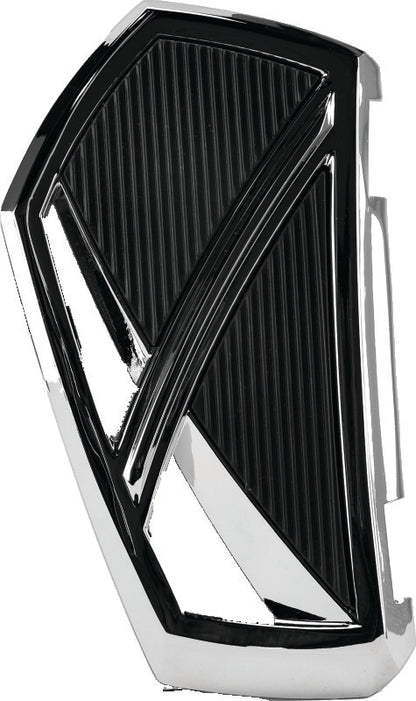 Kuryakyn Phantom passenger floorboards for Harley-Davidson 2008-2009 motorcycles, showing black rubber footpads and chrome mounting brackets.
