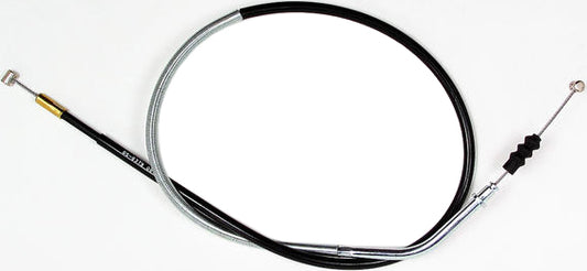 Black vinyl clutch cable from Motion Pro with premium chrome fittings, designed for motorcycle clutch systems.