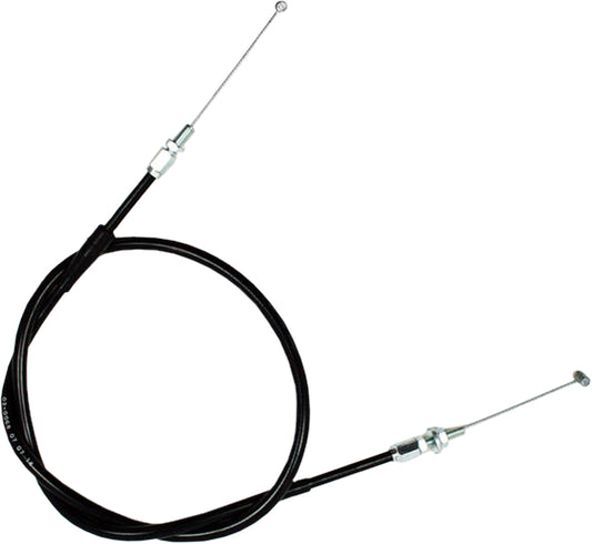 Motion Pro black vinyl throttle pull cable, part #02-0068, with metal ends, designed for motorcycle throttle control.