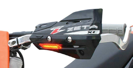 ZETA Armor Guard XC protector with flasher in black, designed for off-road motorcycle protection and visibility.