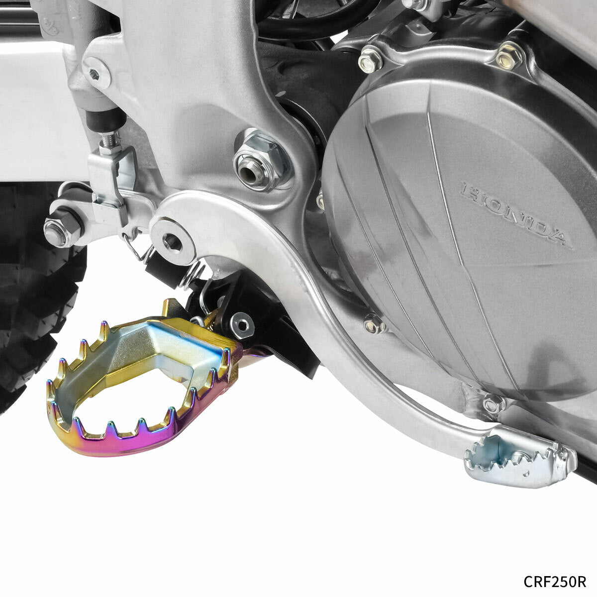 ZETA Max Foot Peg Hon Oilslick finish with part number ZE93-2605, motorcycle foot peg with sleek Oilslick coating.