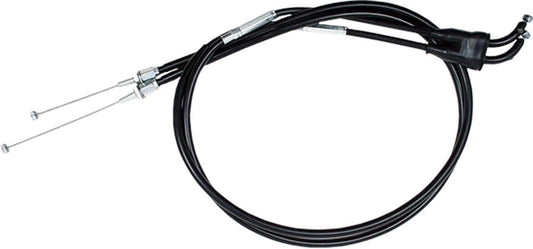 Motion Pro 03-0365 black vinyl motorcycle throttle push-pull cable set with metal ends and flexible outer casing.