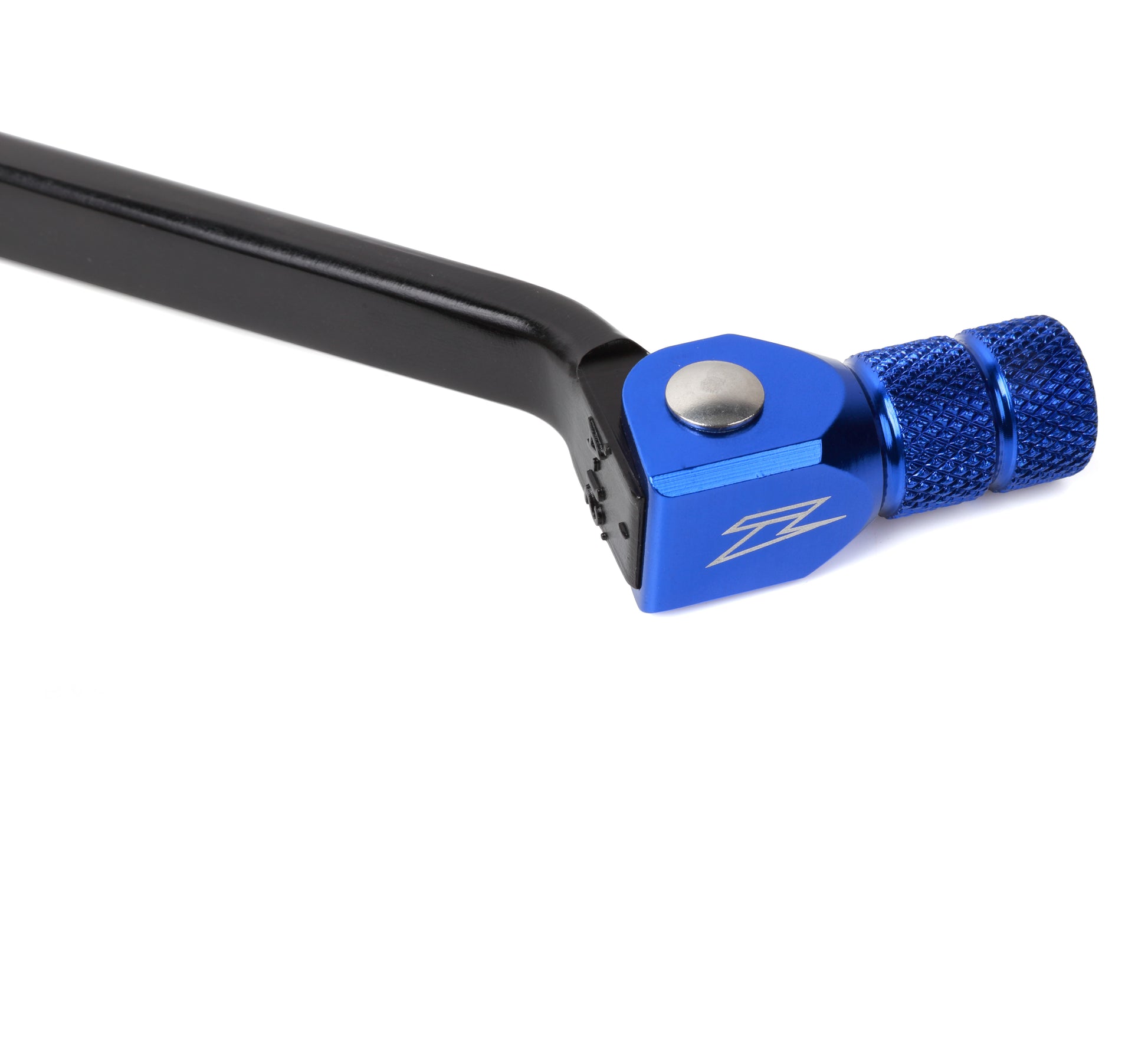 ZETA forged shift lever for Yamaha motorcycles, part ZE90-4346, showing a close-up of the black metallic lever with textured grip surface.