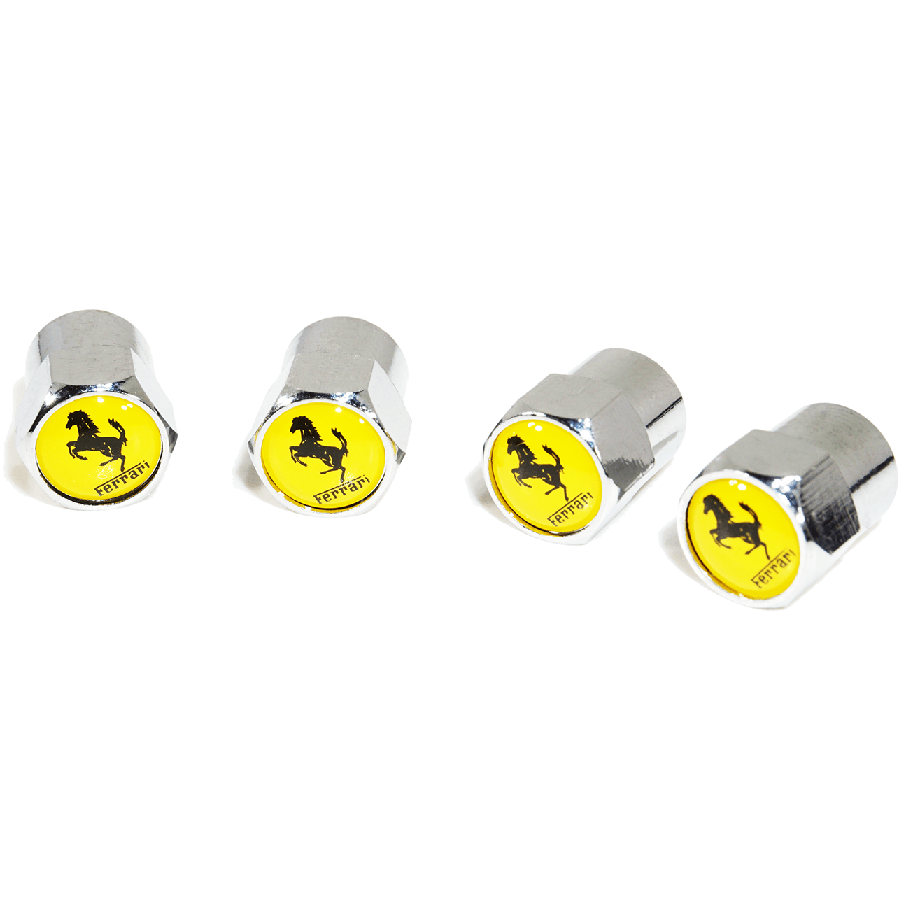 Chrome Valve Stem Tire Caps, Style: Italian Prancing Horse - Howling Moto