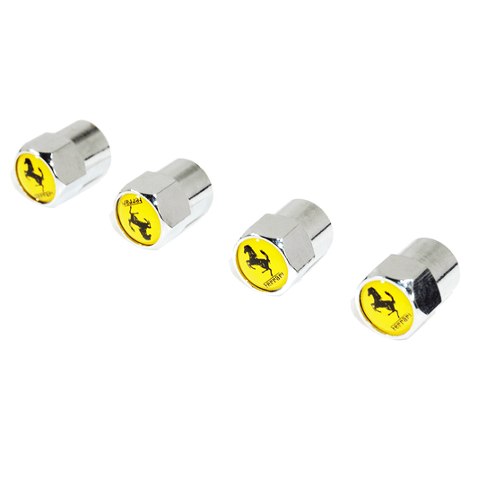 Chrome Valve Stem Tire Caps, Style: Italian Prancing Horse - Howling Moto