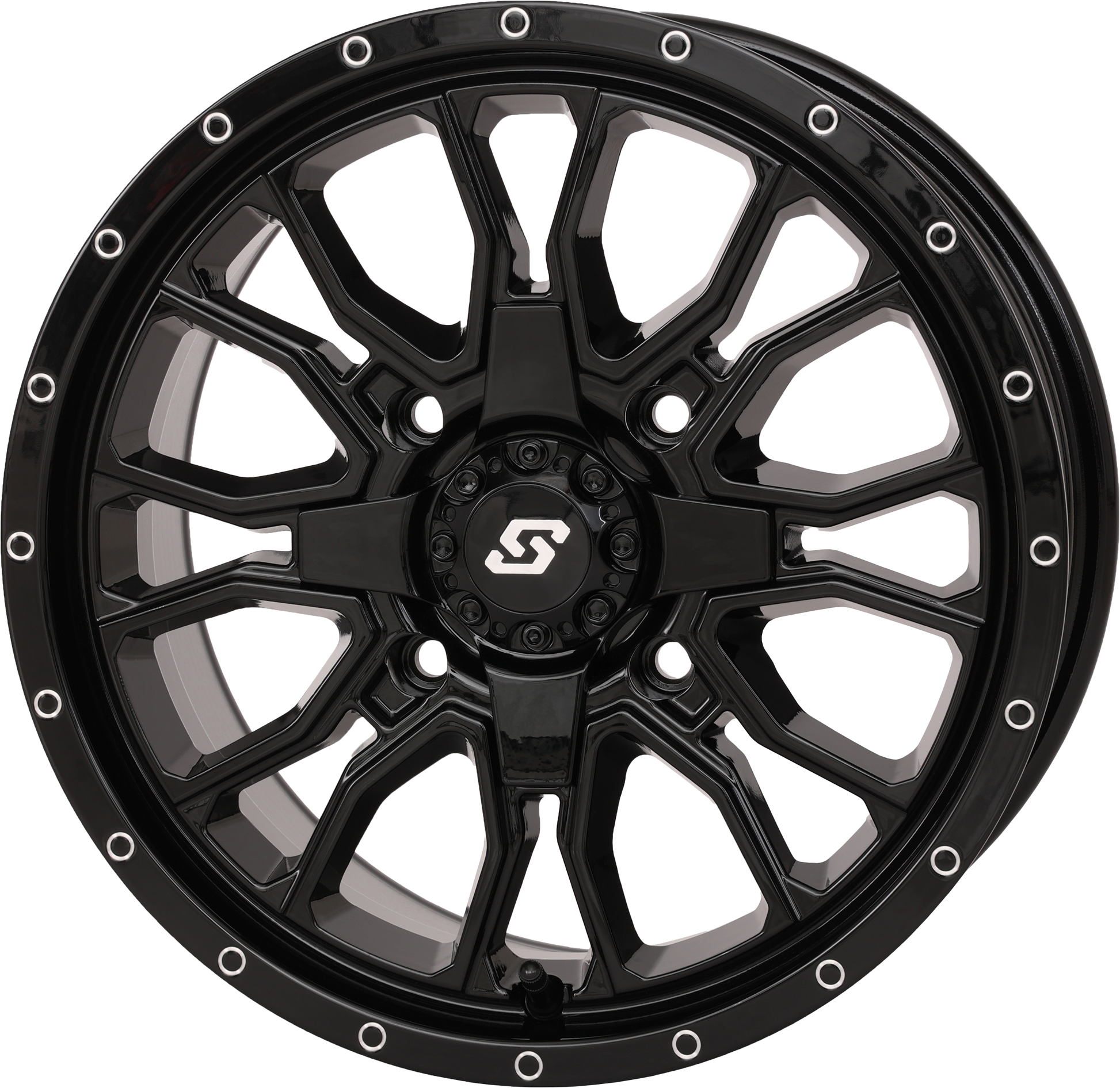 Sedona Fusion DD 15x7 gloss black wheel, model 570-9129, showcasing its stylish design and finish.