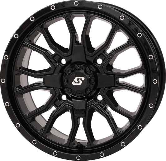 Sedona Fusion DD 15x7 gloss black wheel, model 570-9129, showcasing its stylish design and finish.
