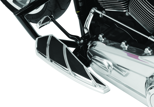 Kuryakyn Phantom Floorboards for Harley-Davidson with durable aluminum and vibration dampening rubber for comfortable riding.