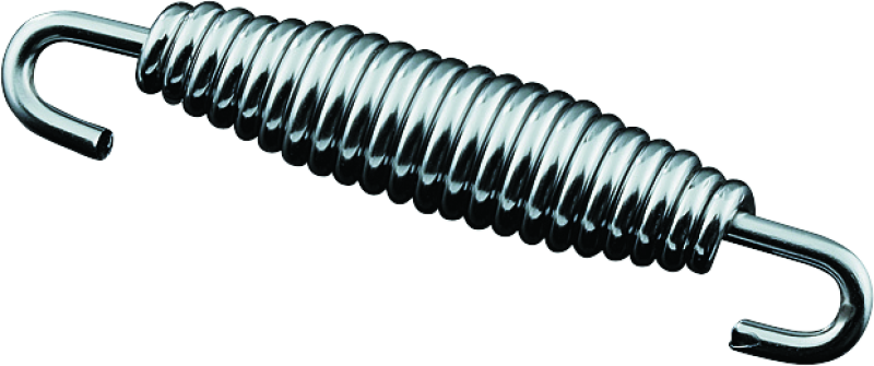 Chrome Kuryakyn Kickstand Spring for Harley Davidson models, part 7110, showcasing shiny metal and mounting details.
