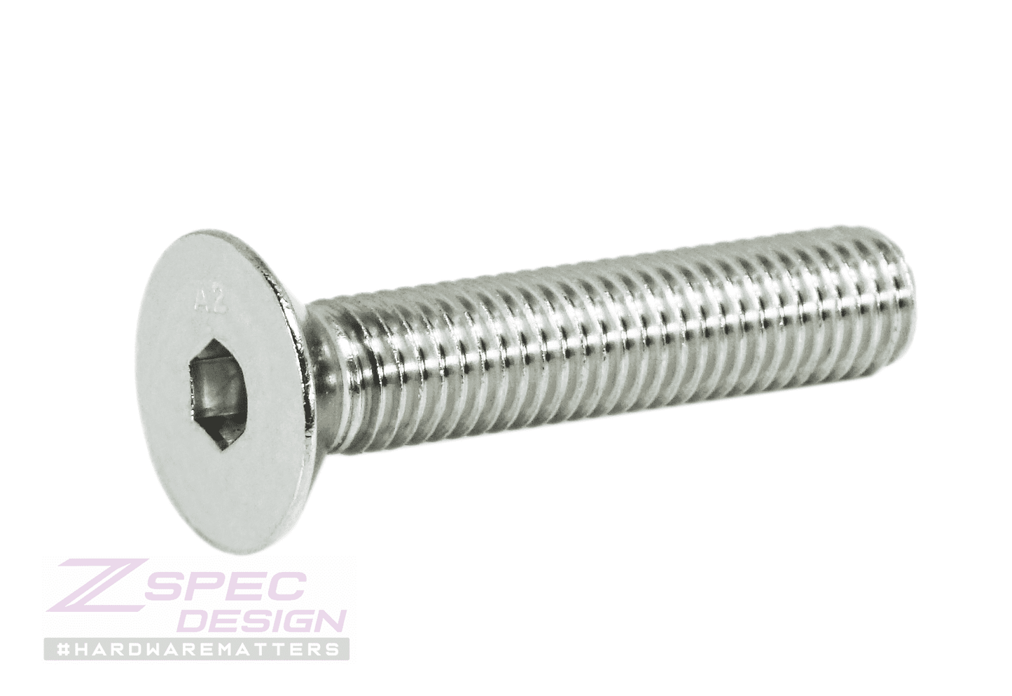 ZSPEC M10-1.5x50mm Flat-Head FHSC Fasteners, Stainless, Per Each - Howling Moto