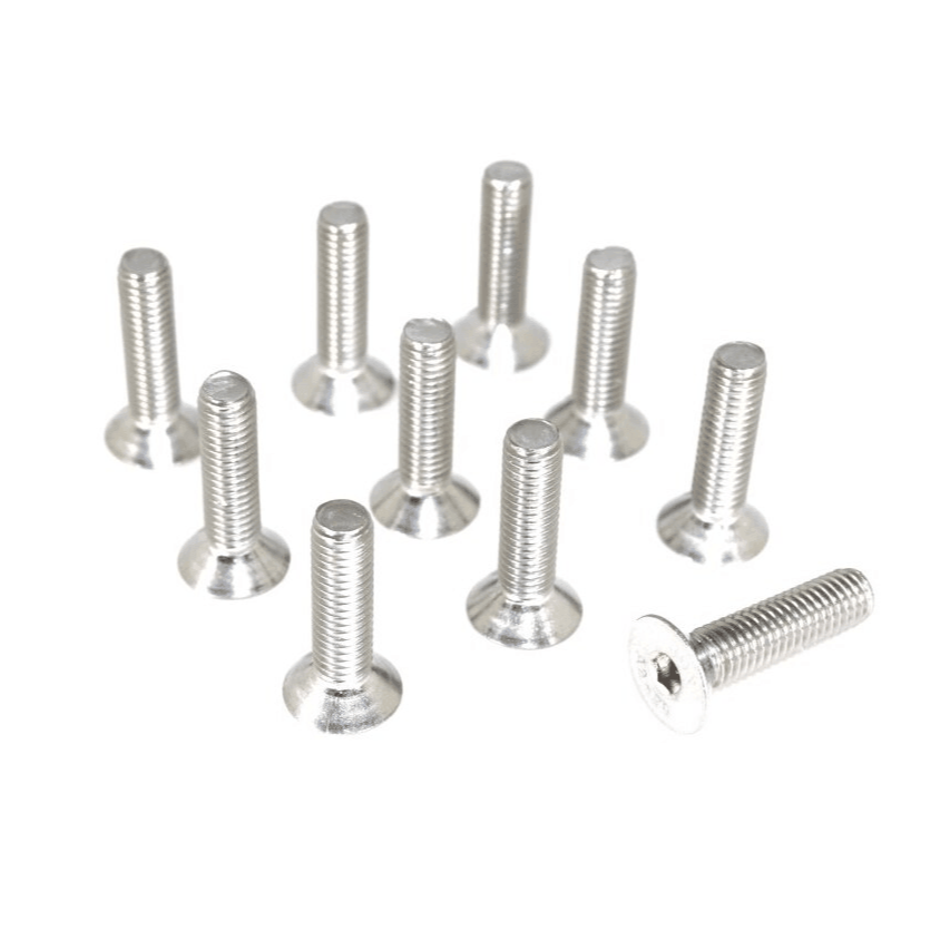 ZSPEC M6-1.0x12mm Flat-Head FHSC Fasteners, SUS304 Stainless, 10-Pack - Howling Moto
