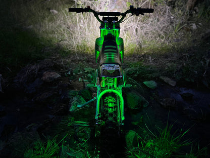 Electro & Co UltraVision Pro LED headlight kit for dirt bikes, low-profile 12V electric headlight mounted on handlebars.