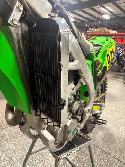 FIRE POWER TRS-R-140L radiator left for Kawasaki motorcycle, high-performance aluminum cooling solution, durable and efficient.