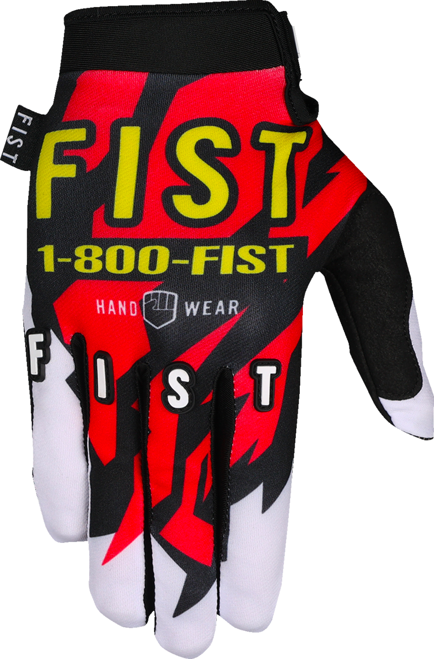 Red FIST Handwear Strapped 90's Gloves in medium size, featuring a retro style and durable strap design.