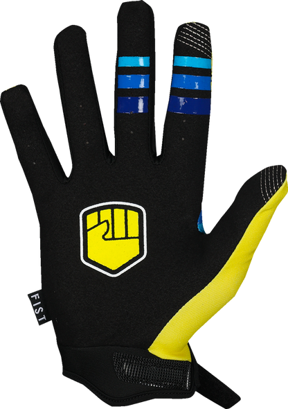Yellow FIST HANDWEAR Strapped 90's gloves in size 2XL, featuring a vintage style with strap details.