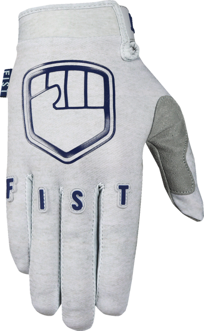 FIST HANDWEAR Strapped Grey Trackie Gloves in large size, showing the padded design and adjustable strap for a secure fit.